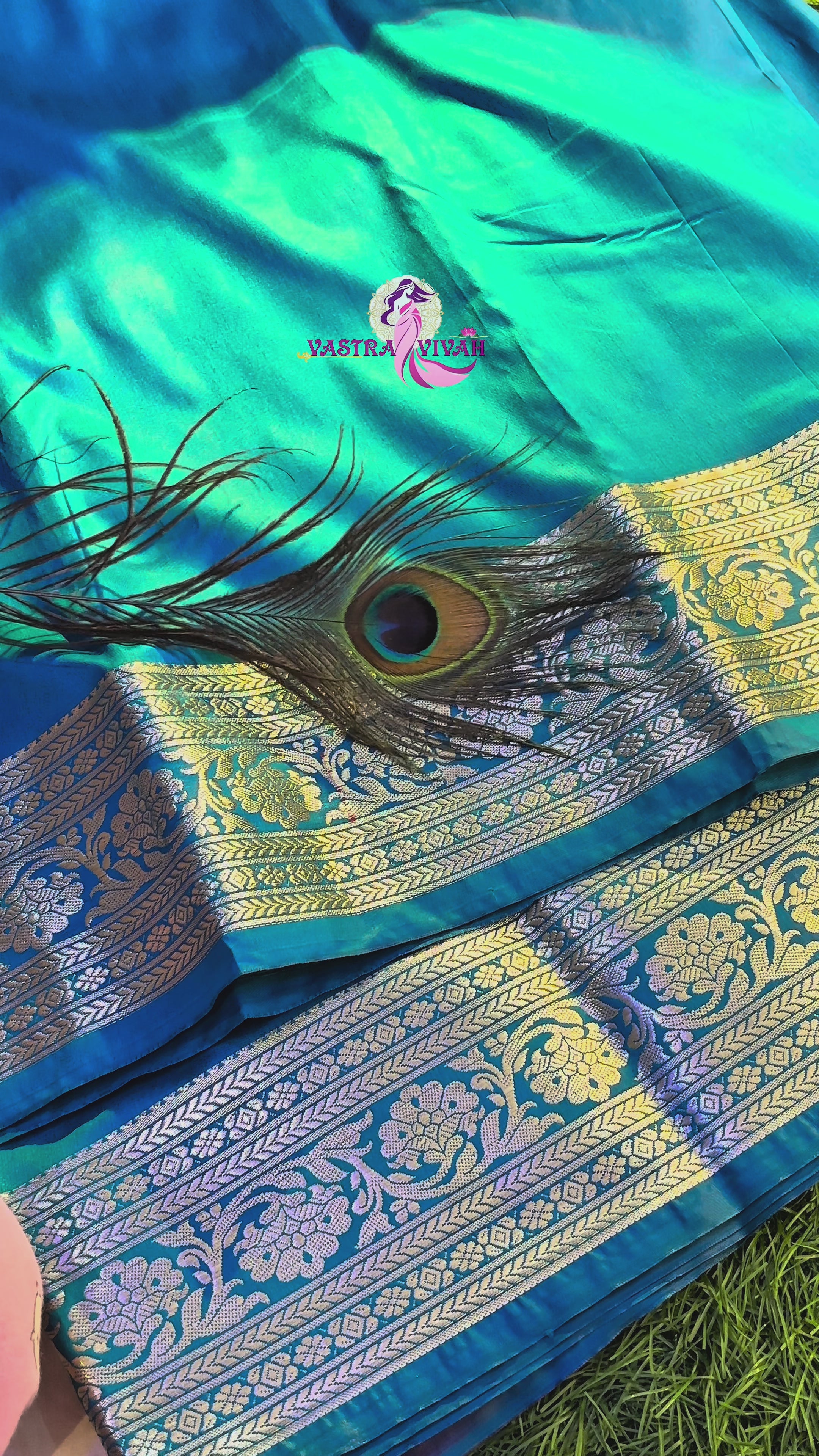 TEAL BLUE SILK SAREE