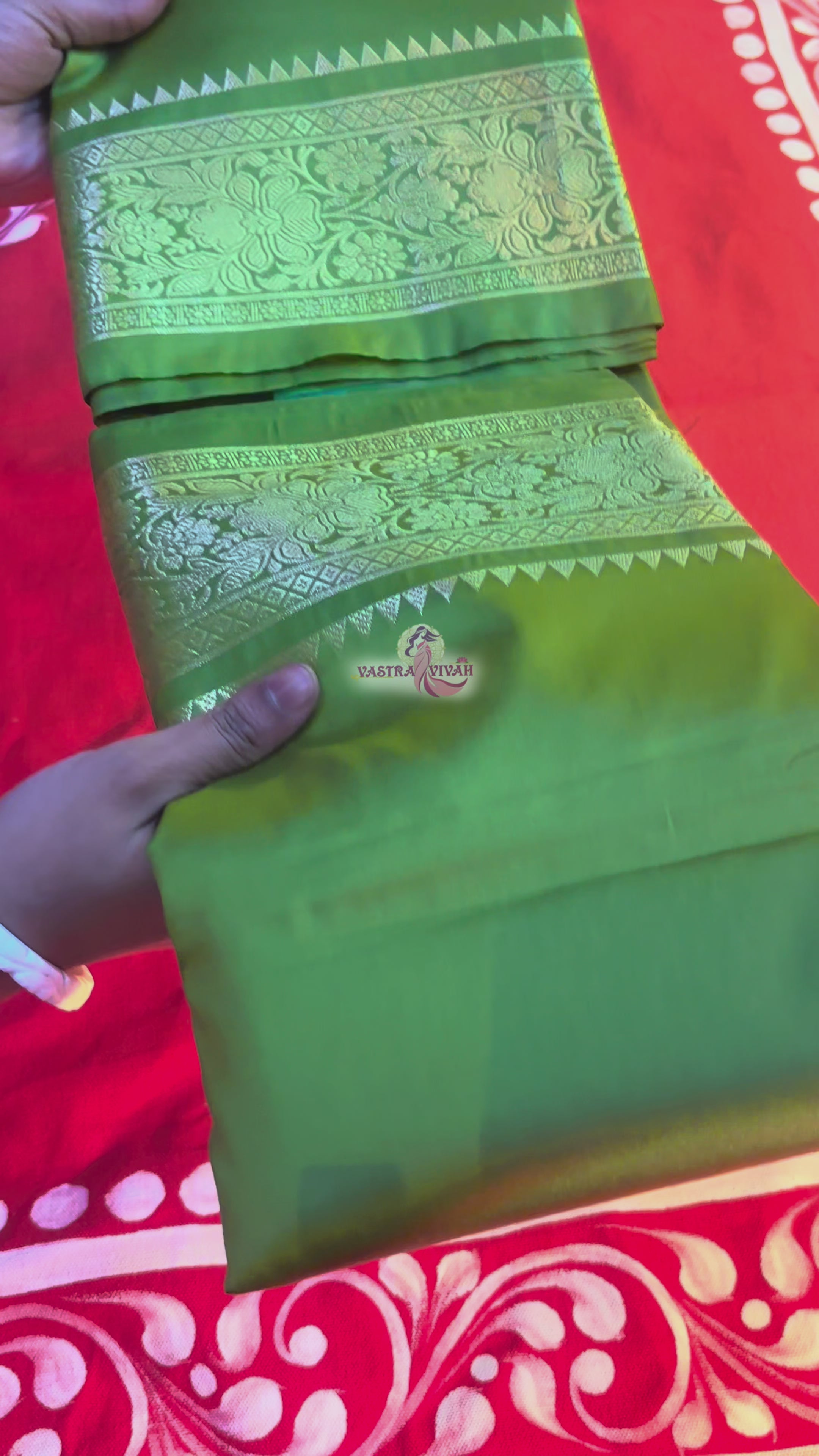 OLIVE GREEN SILK SAREE