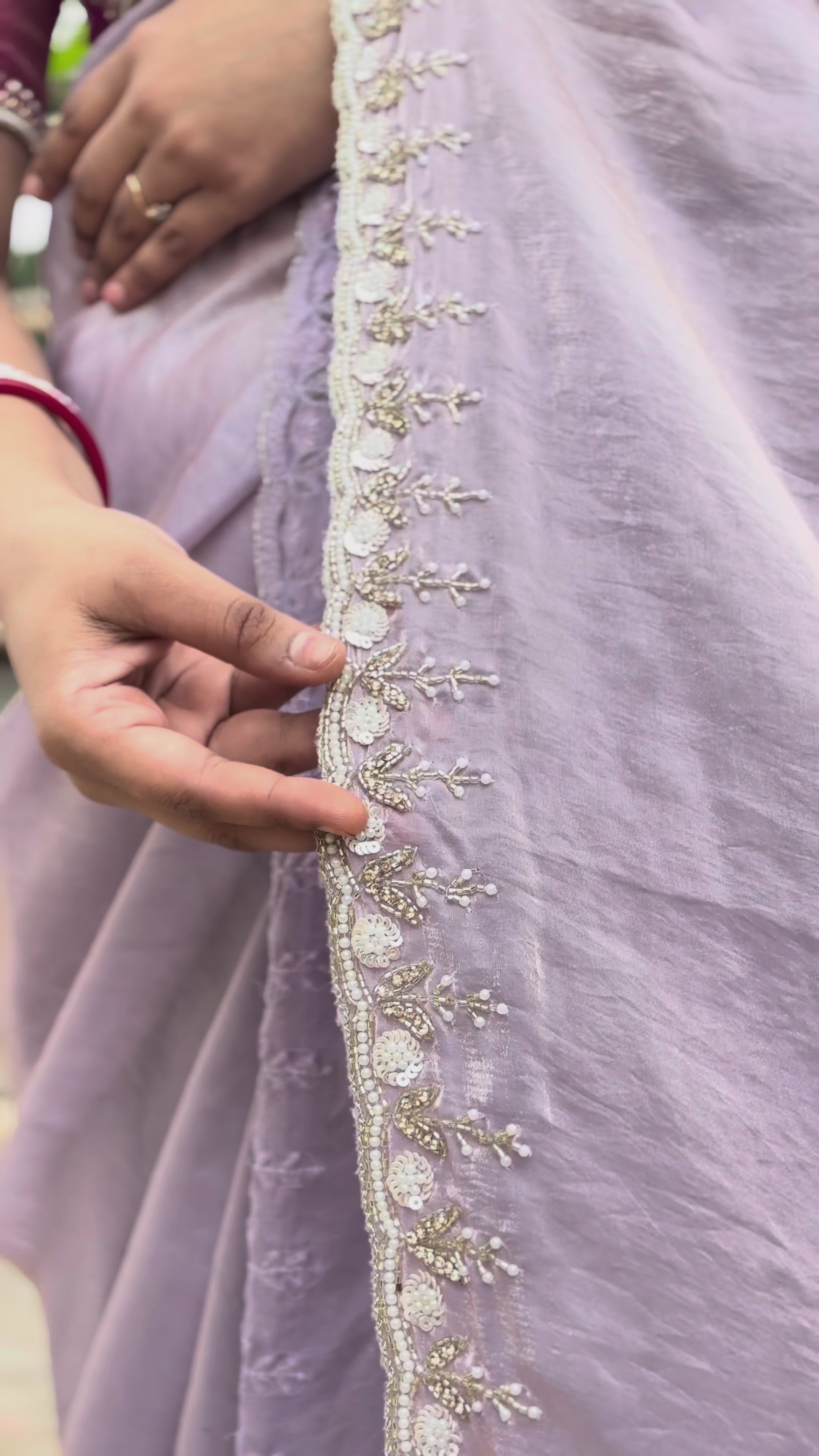 PINK ORGANZA SAREE