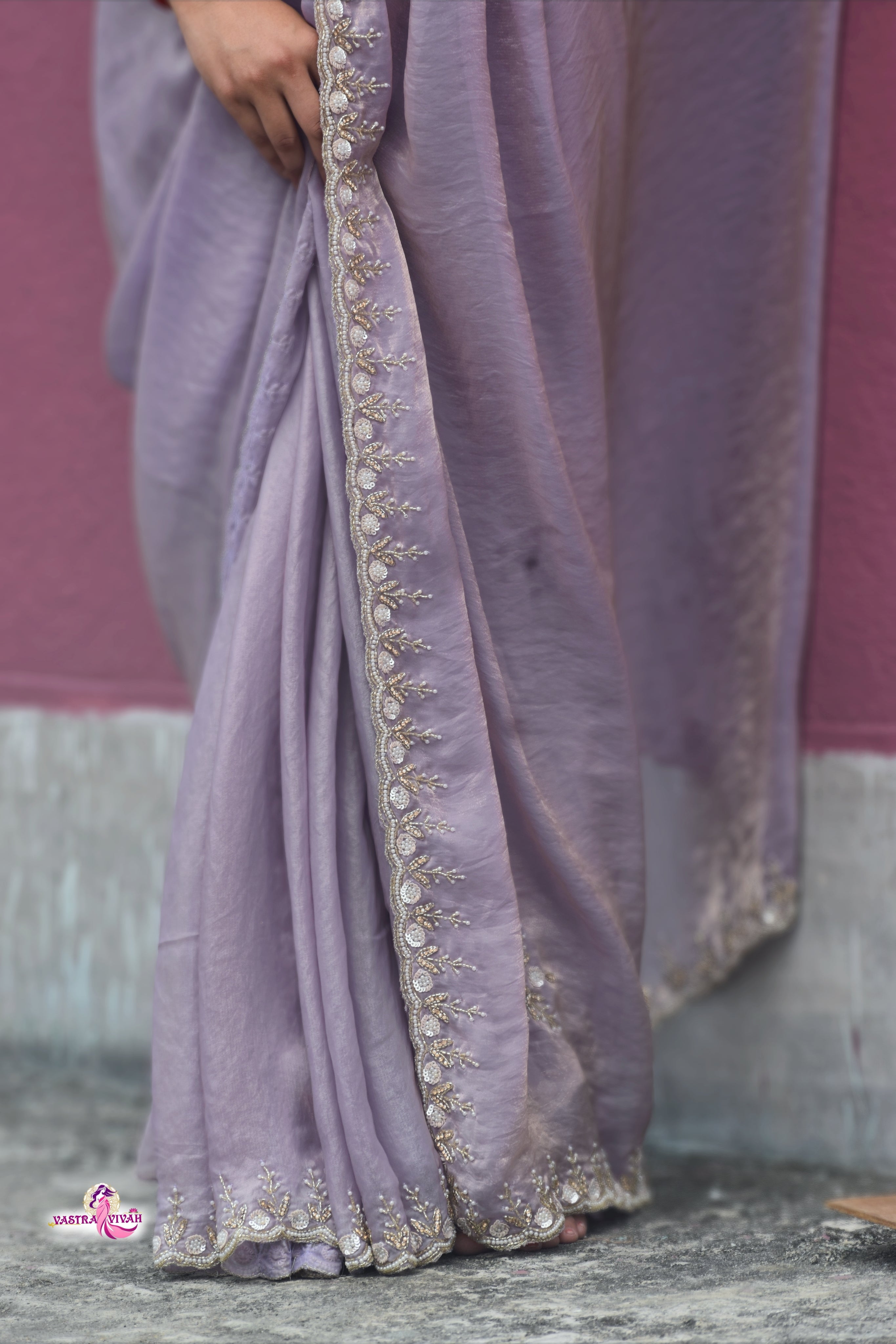 PINK ORGANZA SAREE