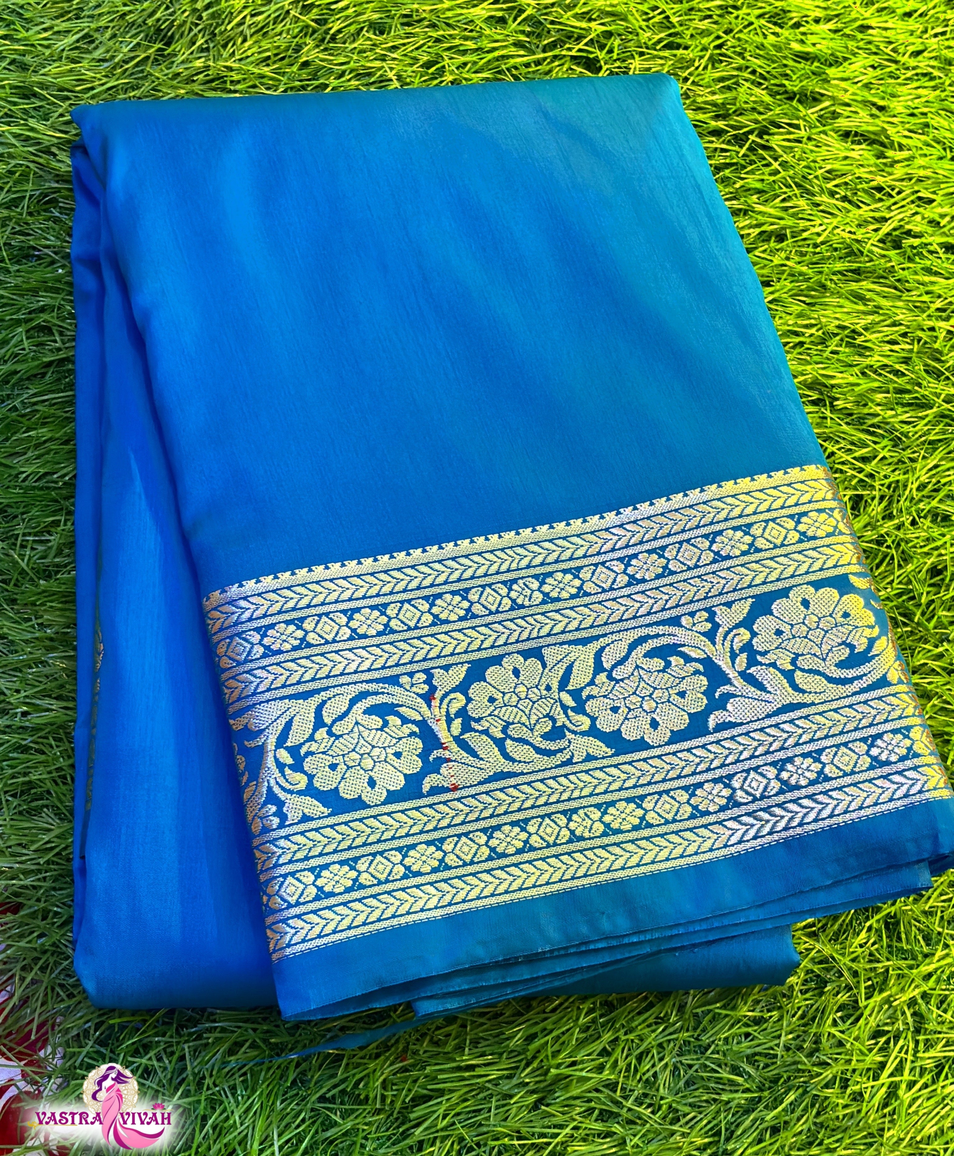 TEAL BLUE SILK SAREE