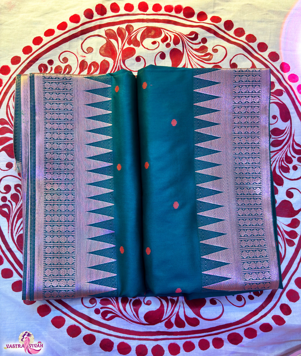 TEAL GREEN SILK SAREE