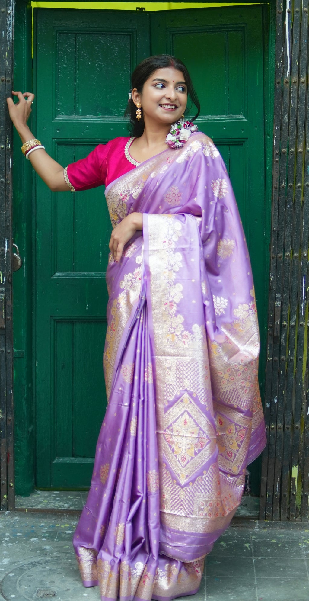 LAVENDER BANARASI SILK SAREE