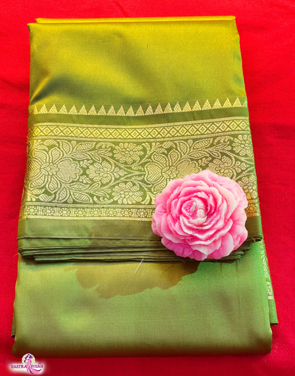 OLIVE GREEN SILK SAREE