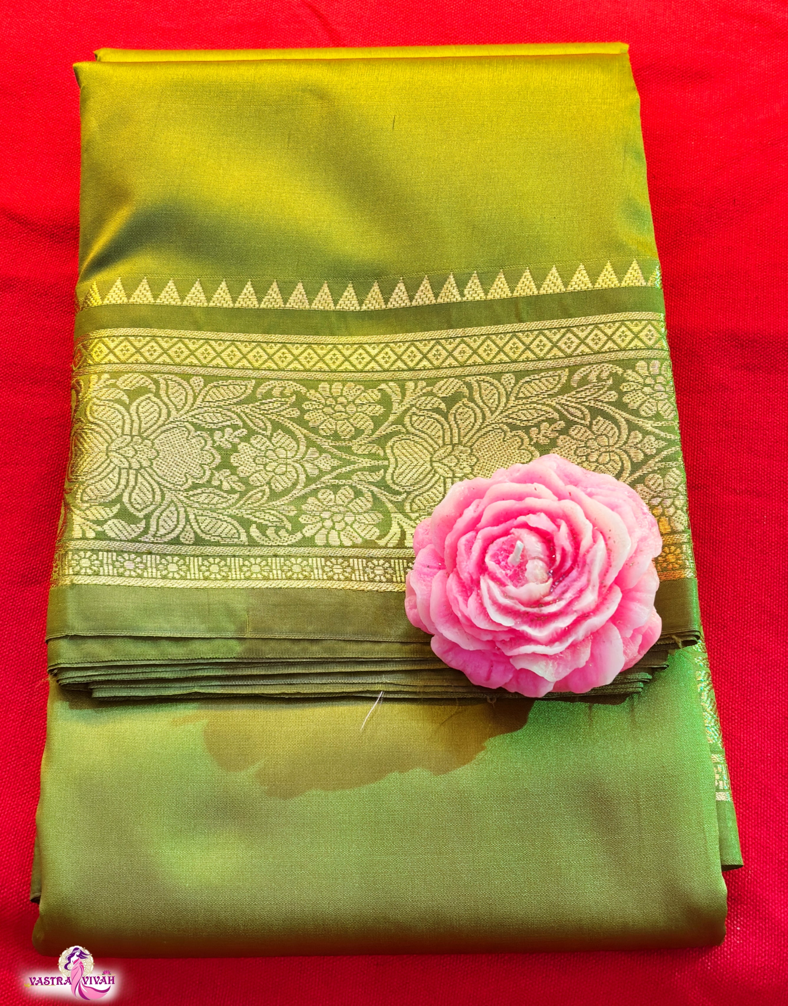 OLIVE GREEN SILK SAREE