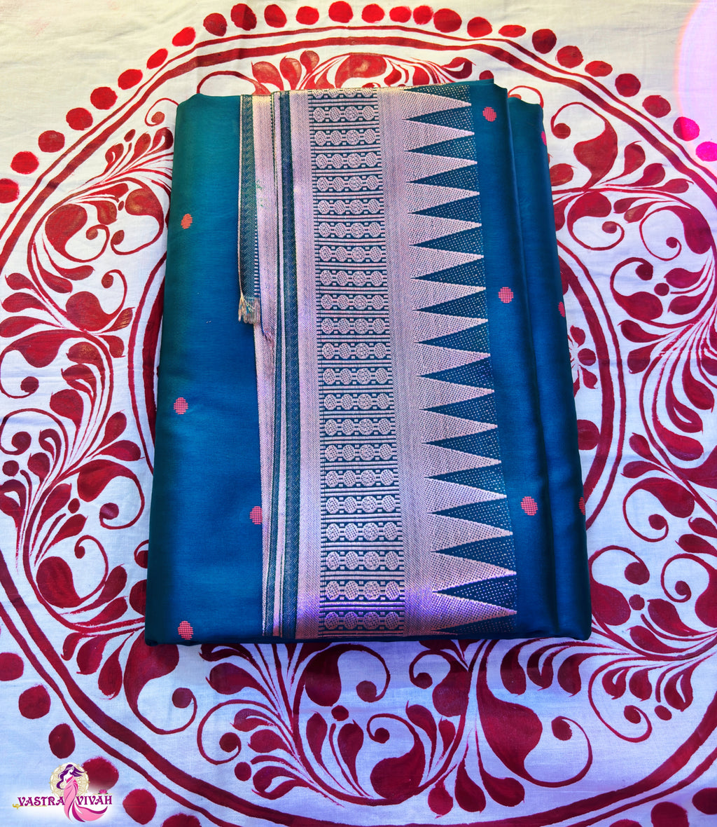 TEAL GREEN SILK SAREE