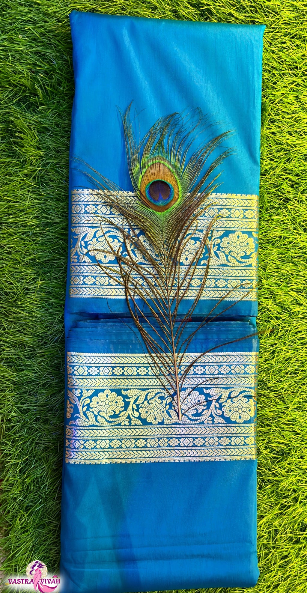 TEAL BLUE SILK SAREE
