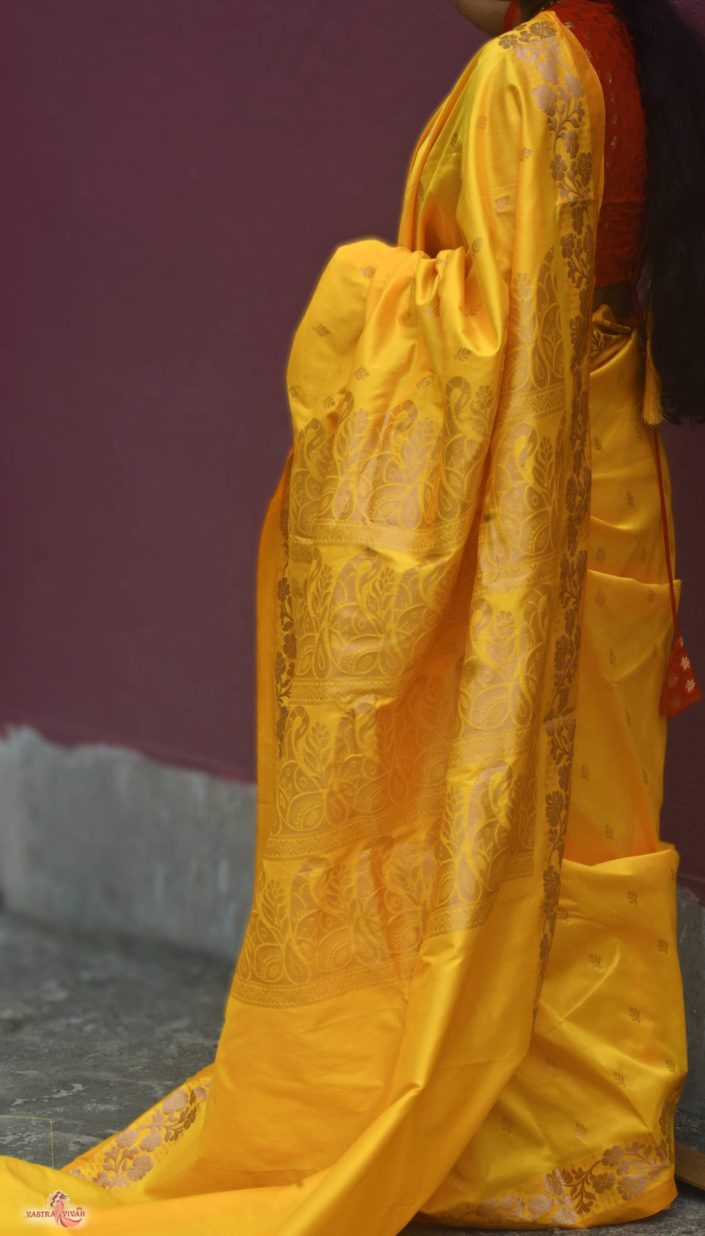 YELLOW SILK SAREE