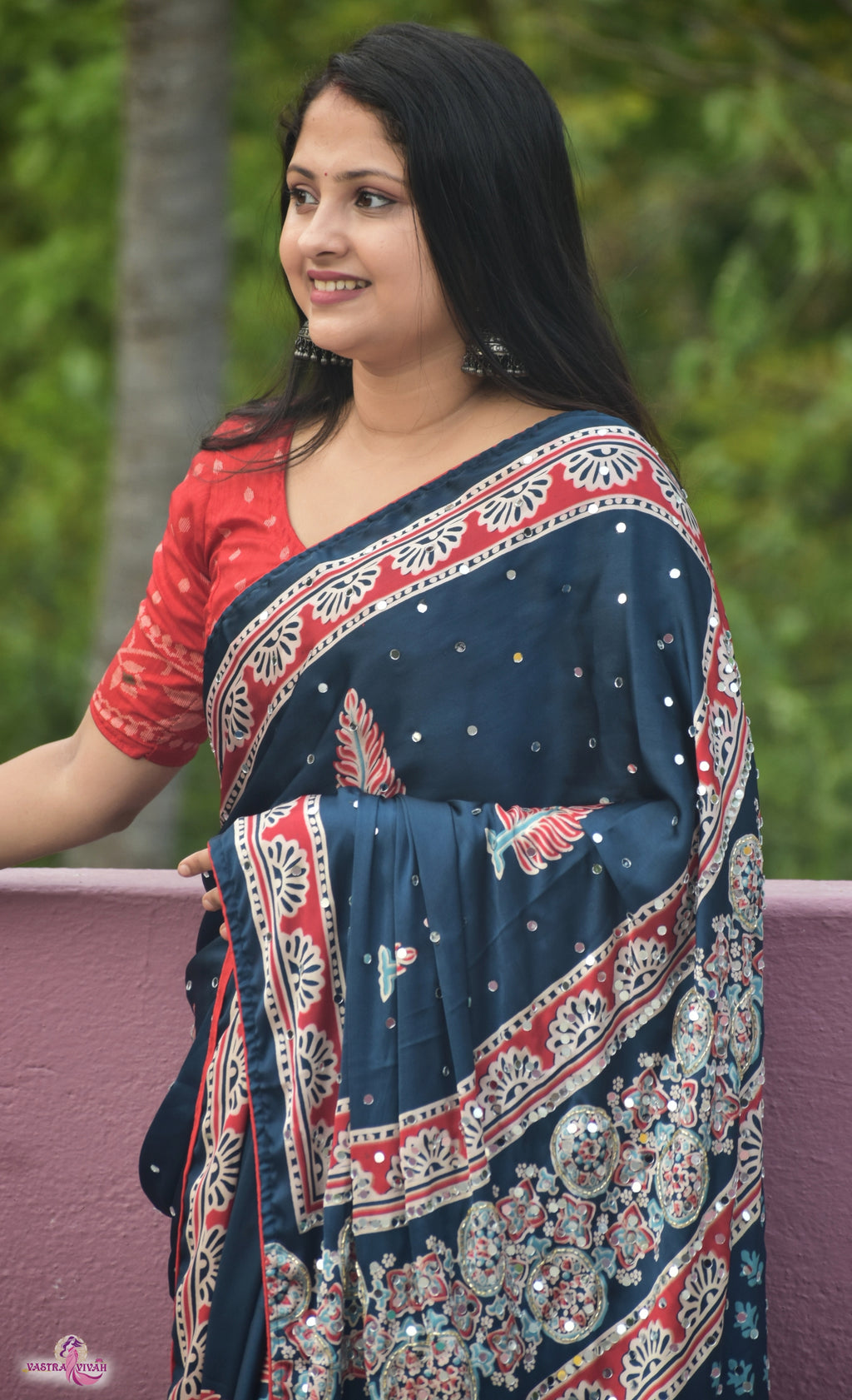MODAL AJRAKH SAREE