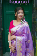 LAVENDER BANARASI SILK SAREE