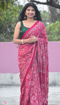 PINK COTTON KALAMKARI SAREE