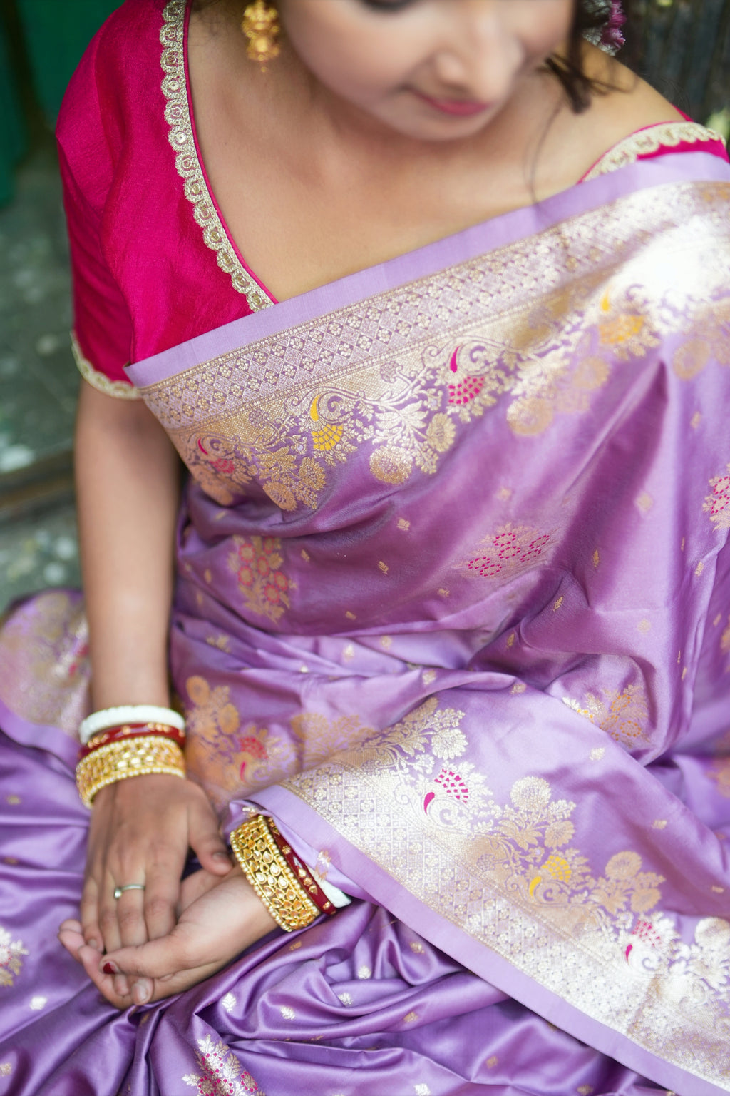 LAVENDER BANARASI SILK SAREE