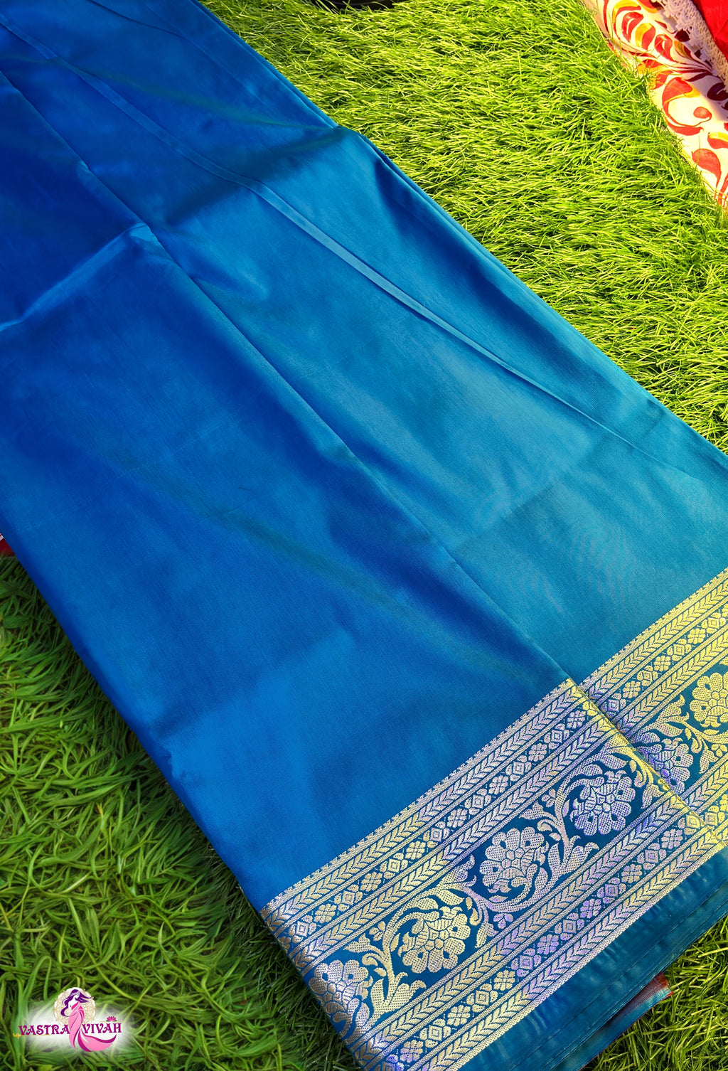 TEAL BLUE SILK SAREE