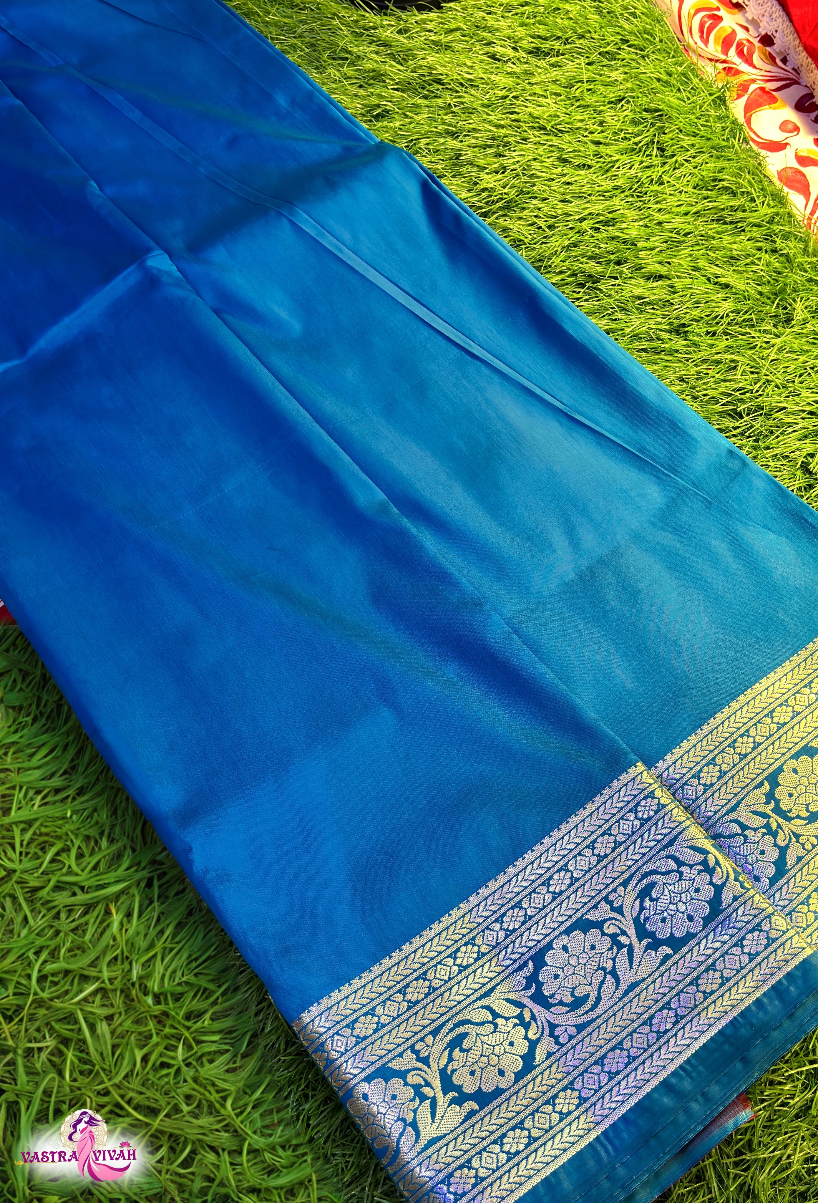 TEAL BLUE SILK SAREE