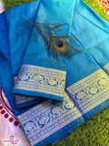 TEAL BLUE SILK SAREE