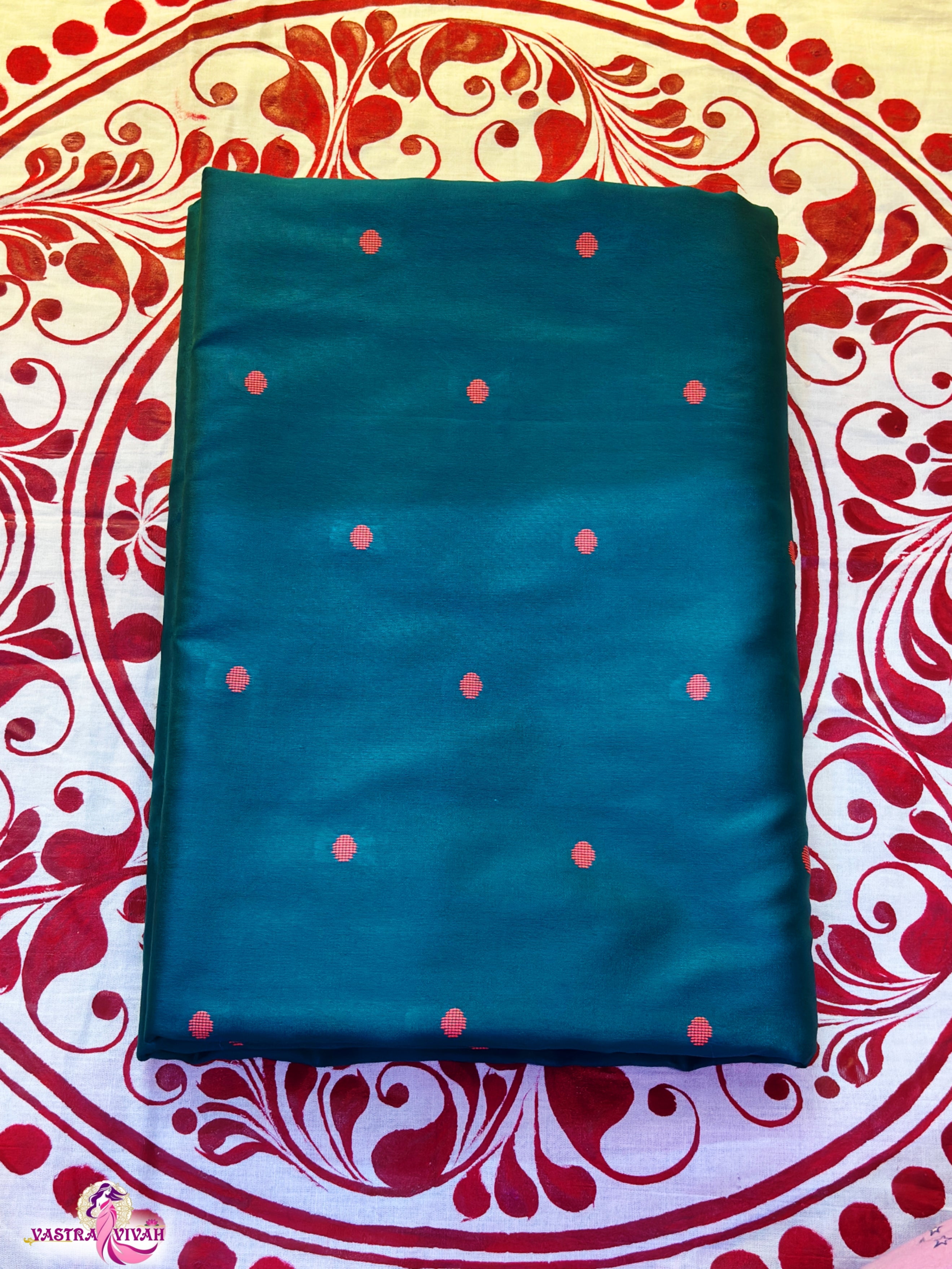 TEAL GREEN SILK SAREE