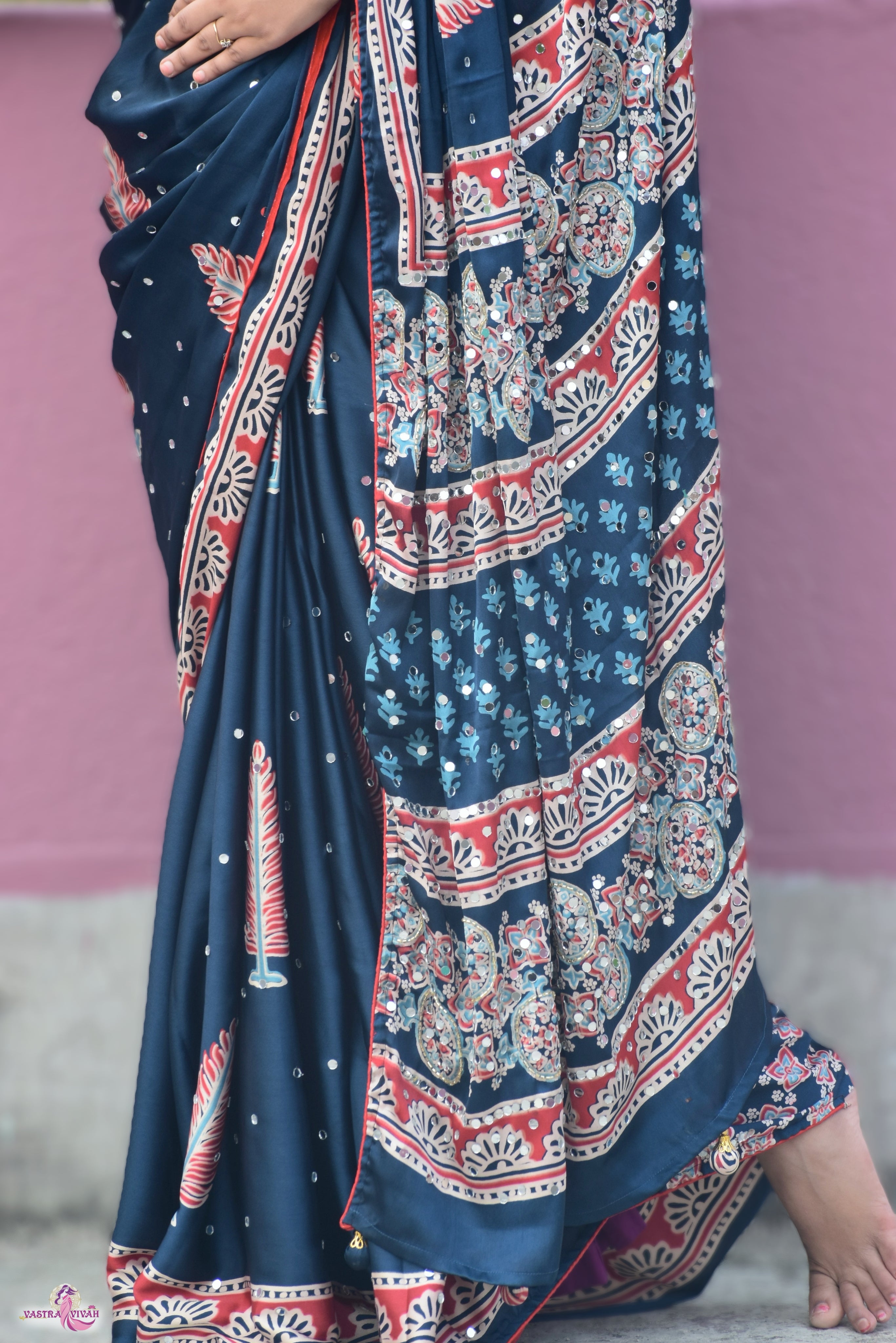 MODAL AJRAKH SAREE